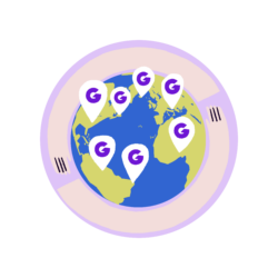 Globe surrounded by arms