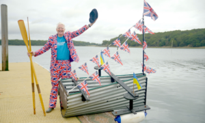 Major Mick Stanley and his boat, the Tintanic